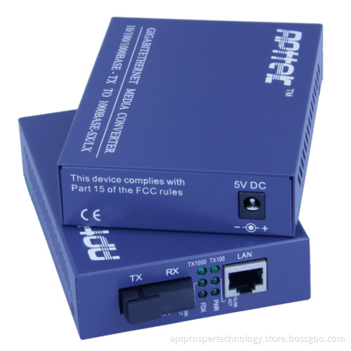 10/100/1000m CWDM External Power Supply Media Converter (APT-1124WS34/54OC)